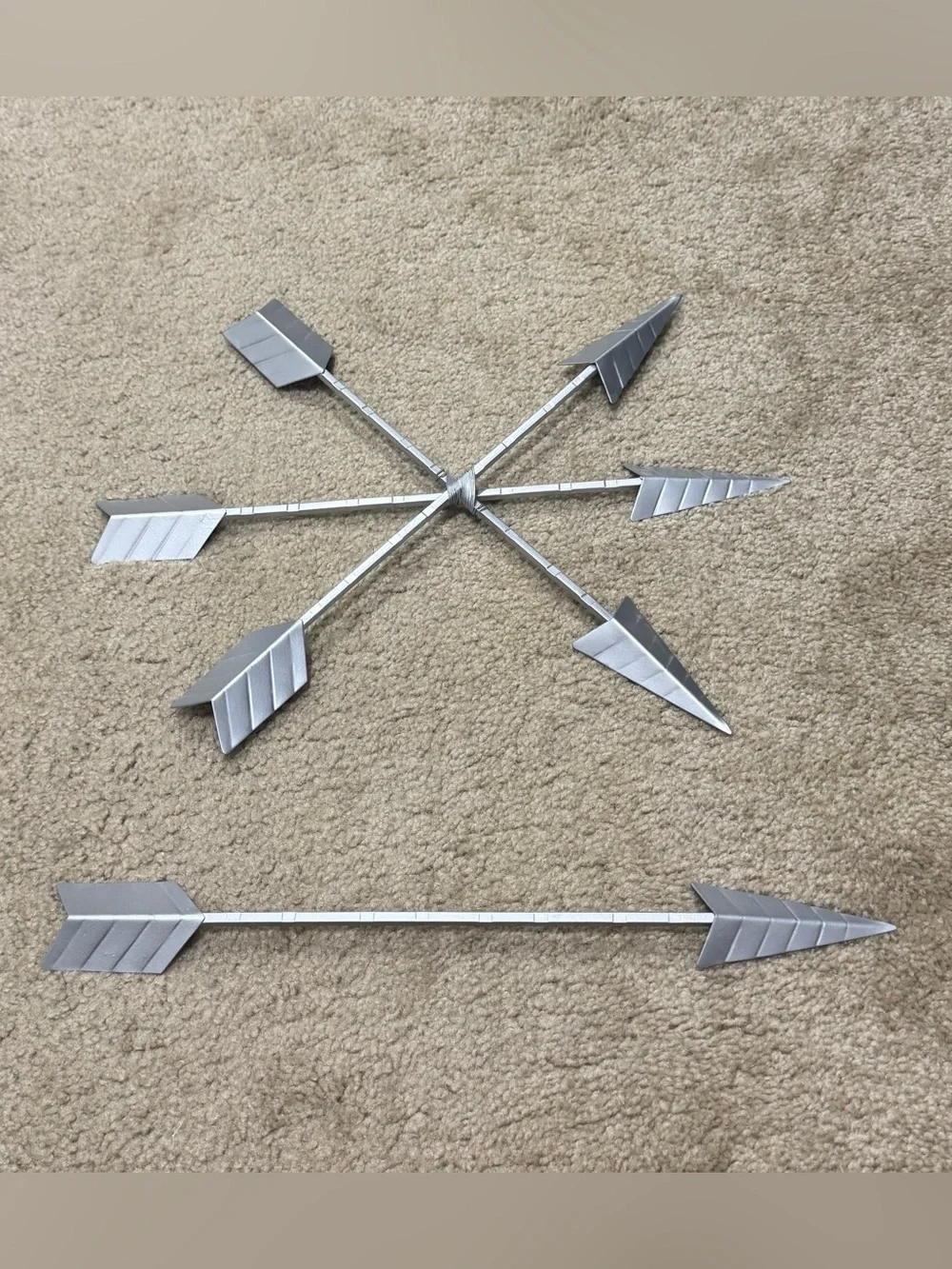 Silver Metal Arrow Wall Decor - Modern Arrow Set